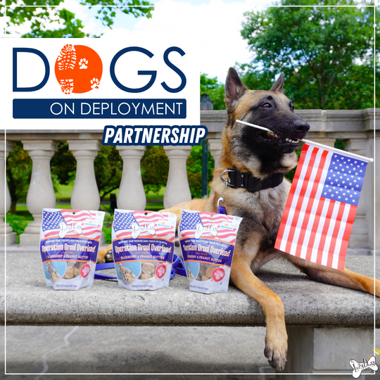 Supporting Our Military and Their Beloved Pets: The Pivotal Role of Dogs on Deployment and our Operation Drool Overload treats.