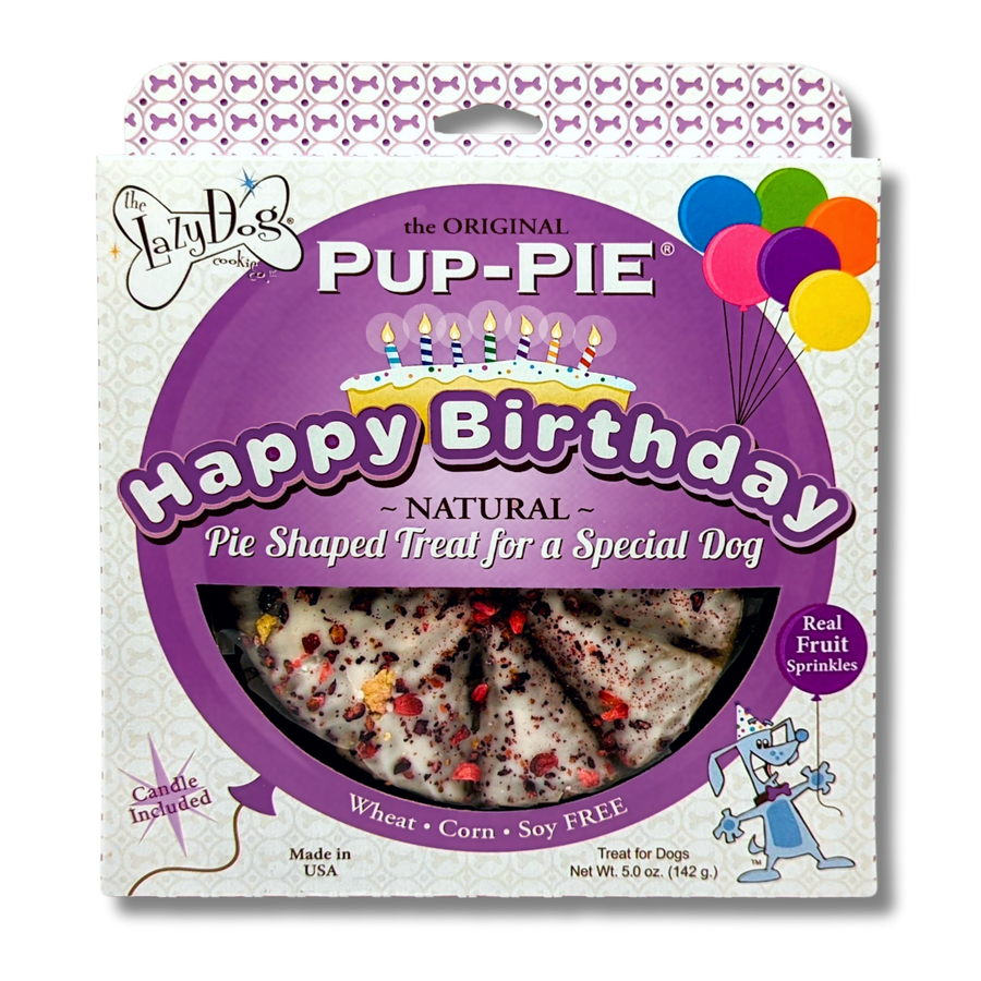 The Original Pup-PIE® Happy Birthday for a Special Dog - Pie Shaped Treat for Dogs!