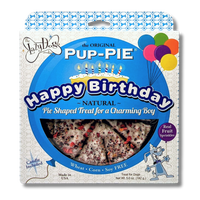 The Original Pup-PIE® Happy Birthday for a Charming Boy - Pie Shaped Treat for Dogs!
