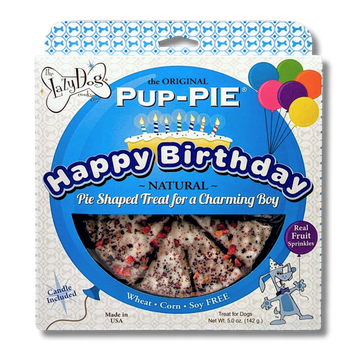 The Original Pup-PIE® Happy Birthday for a Charming Boy - Pie Shaped Treat for Dogs!