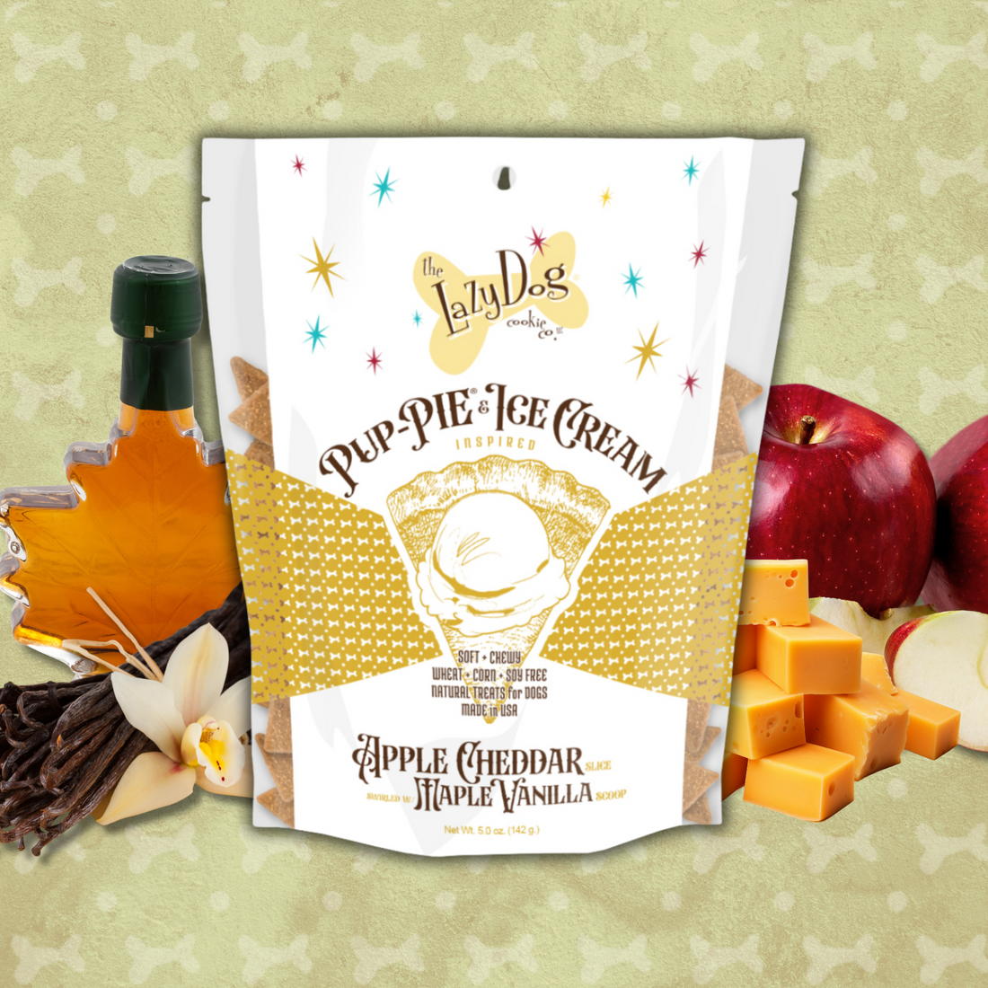 Apple Cheddar Slice Swirled w/Maple Vanilla Scoop