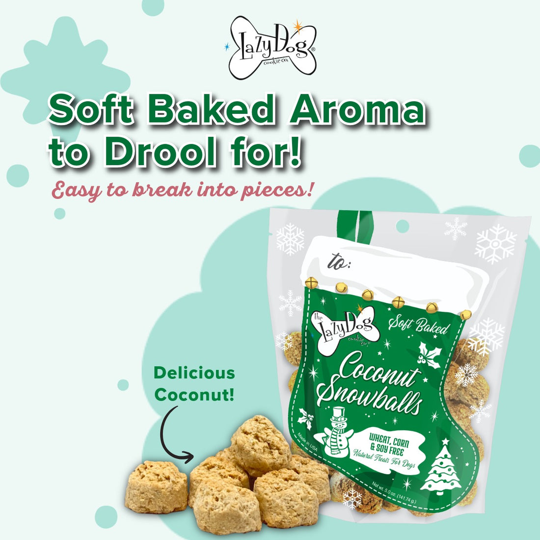 Mutt Mallows® Coconut Snowballs Stocking