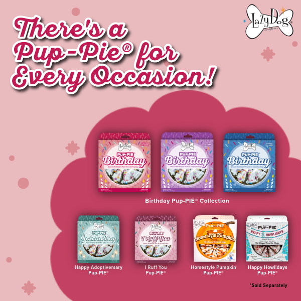 The ORIGINAL Pup-PIE® Happy Birthday for a Darling Dog - Pie Shaped Treat for Dogs!
