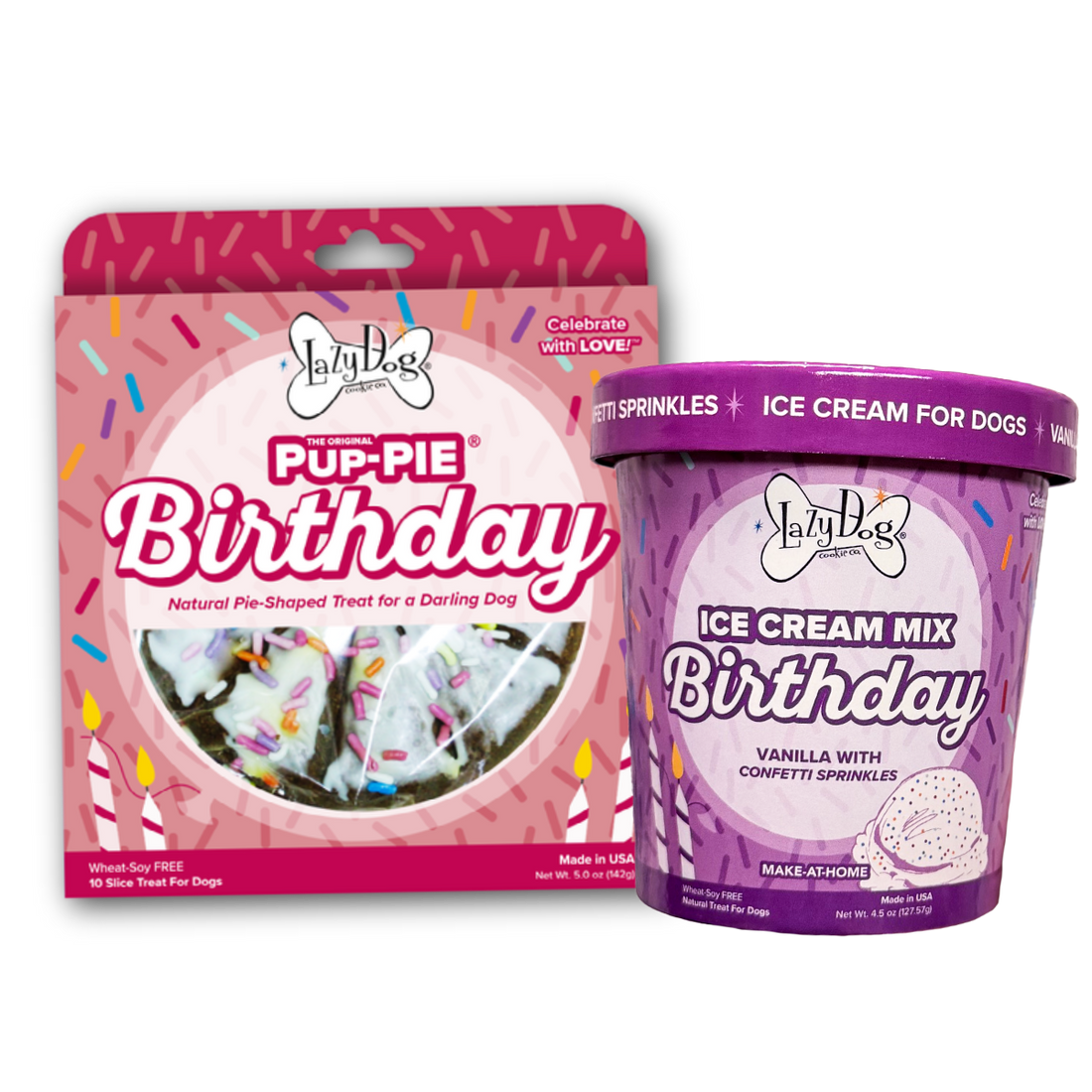 The ORIGINAL Pup-PIE® Happy Birthday for a Darling Dog - Pie Shaped Treat for Dogs!