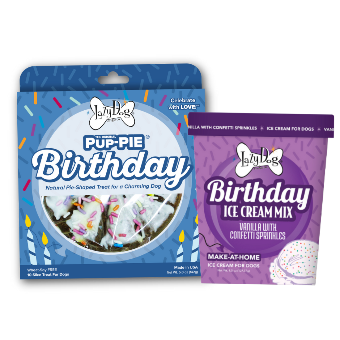 The Original Pup-PIE® Happy Birthday for a Charming Dog - Pie Shaped Treat for Dogs!