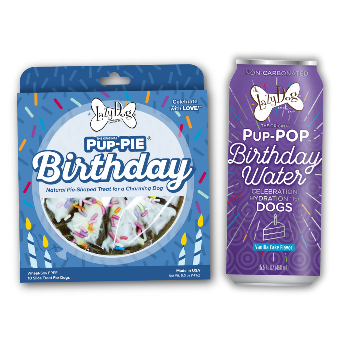 The Original Pup-PIE® Happy Birthday for a Charming Dog - Pie Shaped Treat for Dogs!