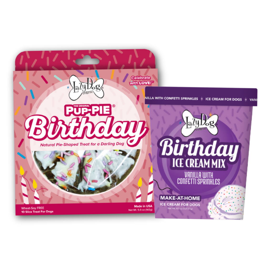The Original Pup-PIE® Happy Birthday for a Darling Dog - Pie Shaped Treat for Dogs!