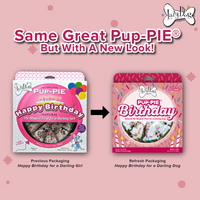 The Original Pup-PIE® Happy Birthday for a Darling Dog - Pie Shaped Treat for Dogs!