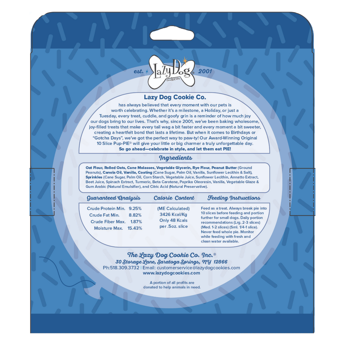 The Original Pup-PIE® Happy Birthday for a Charming Dog - Pie Shaped Treat for Dogs!